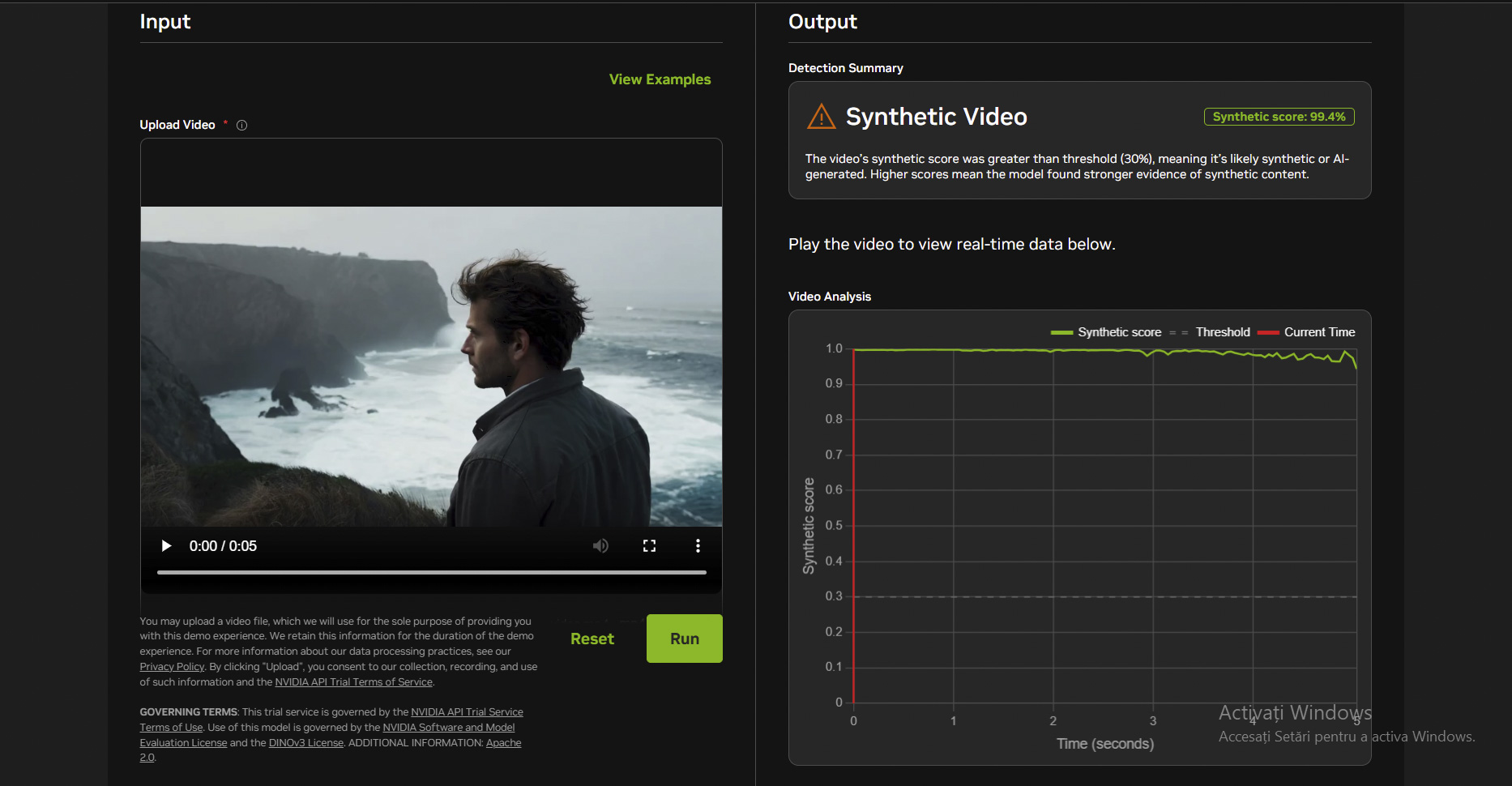NVIDIA synthetic video detector